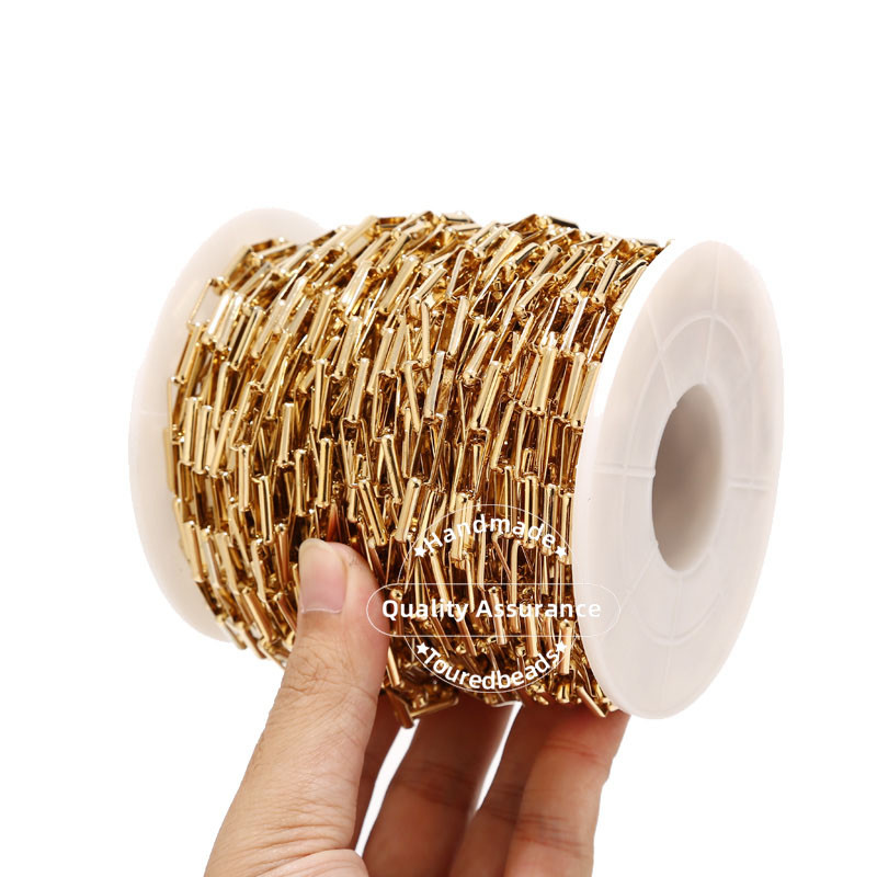 1 metar od nehrđajućeg čelika 5 mm širine zlatne kutije lančići DIY nalazi dugi ovalni lančić za izradu nakita