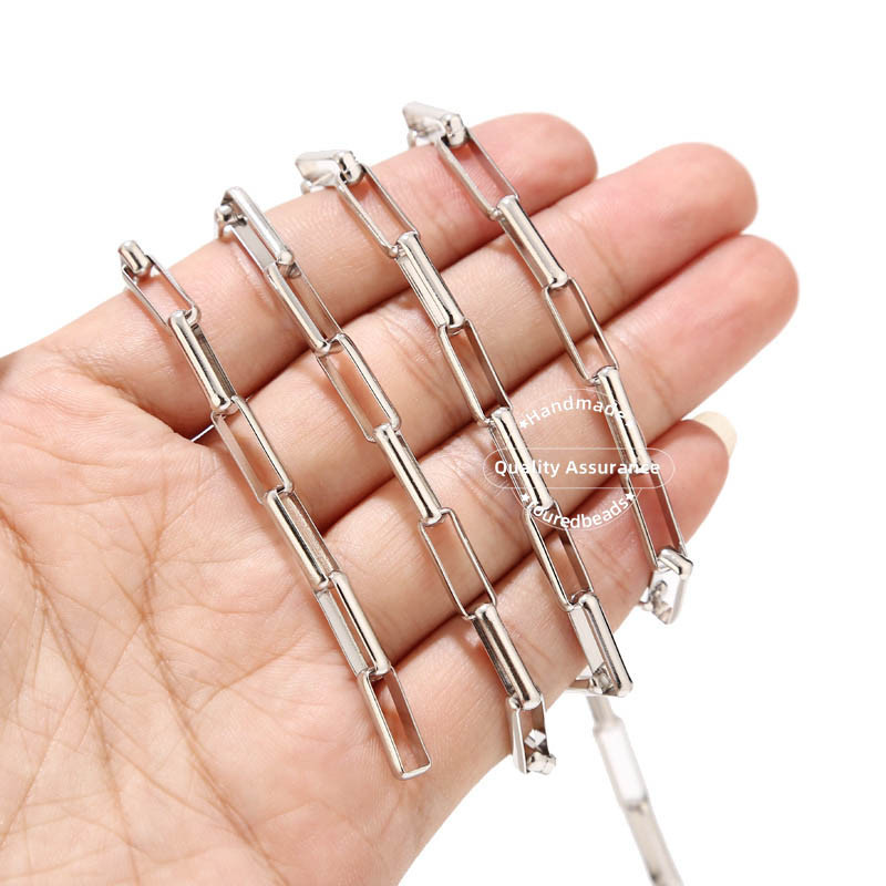 1 metar od nehrđajućeg čelika 5 mm širine zlatne kutije lančići DIY nalazi dugi ovalni lančić za izradu nakita