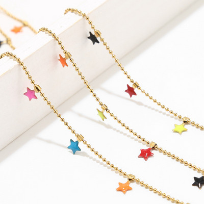 1 metar od nehrđajućeg čelika, zlatna emajlirana zvijezda, šarm, kuglasti lančići za žene, ogrlica, narukvica, pribor za izradu gležnjača