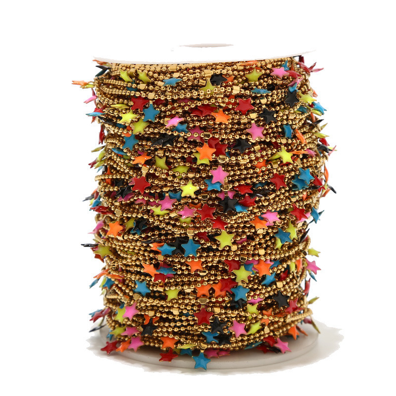 1 metar od nehrđajućeg čelika, zlatna emajlirana zvijezda, šarm, kuglasti lančići za žene, ogrlica, narukvica, pribor za izradu gležnjača