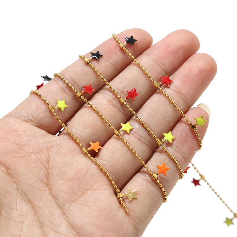 1 metar od nehrđajućeg čelika, zlatna emajlirana zvijezda, šarm, kuglasti lančići za žene, ogrlica, narukvica, pribor za izradu gležnjača
