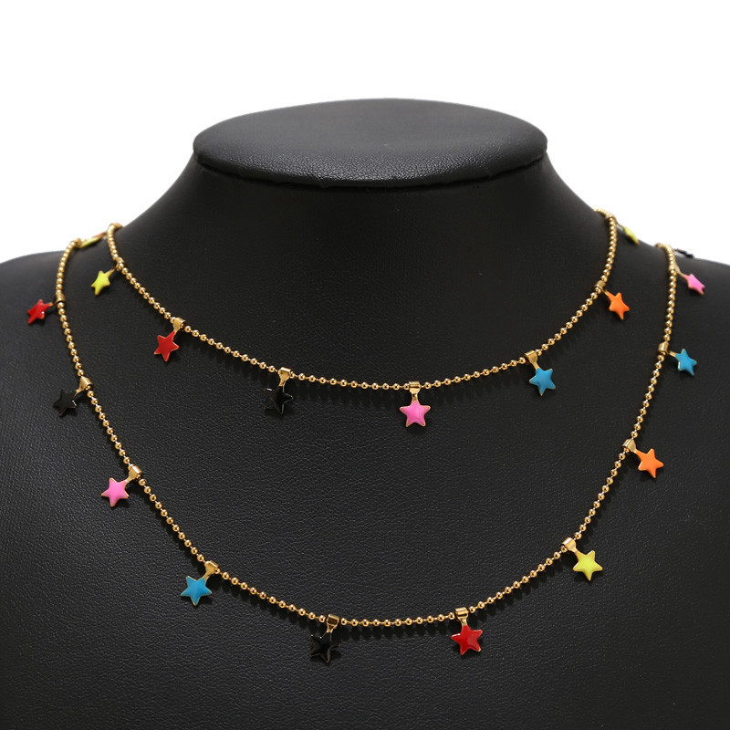 1 metar od nehrđajućeg čelika, zlatna emajlirana zvijezda, šarm, kuglasti lančići za žene, ogrlica, narukvica, pribor za izradu gležnjača