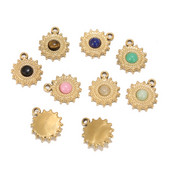 5 komada zlatnih privjesaka Sunčevog cvijeta od nehrđajućeg čelika, privjesaka od prirodnog kamena za žene, DIY pribor za izradu nakita, pribor za prodaju na veliko