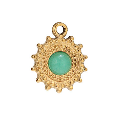 5 komada zlatnih privjesaka Sunčevog cvijeta od nehrđajućeg čelika, privjesaka od prirodnog kamena za žene, DIY pribor za izradu nakita, pribor za prodaju na veliko