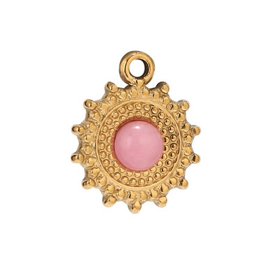 5 komada zlatnih privjesaka Sunčevog cvijeta od nehrđajućeg čelika, privjesaka od prirodnog kamena za žene, DIY pribor za izradu nakita, pribor za prodaju na veliko