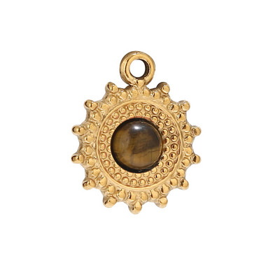 5 komada zlatnih privjesaka Sunčevog cvijeta od nehrđajućeg čelika, privjesaka od prirodnog kamena za žene, DIY pribor za izradu nakita, pribor za prodaju na veliko