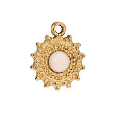 5 komada zlatnih privjesaka Sunčevog cvijeta od nehrđajućeg čelika, privjesaka od prirodnog kamena za žene, DIY pribor za izradu nakita, pribor za prodaju na veliko