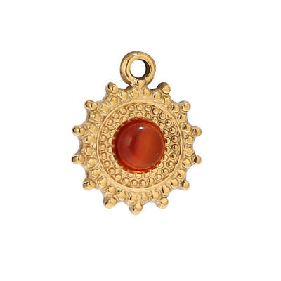 5 komada zlatnih privjesaka Sunčevog cvijeta od nehrđajućeg čelika, privjesaka od prirodnog kamena za žene, DIY pribor za izradu nakita, pribor za prodaju na veliko