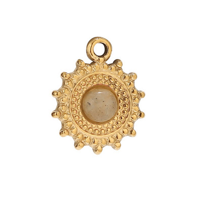 5 komada zlatnih privjesaka Sunčevog cvijeta od nehrđajućeg čelika, privjesaka od prirodnog kamena za žene, DIY pribor za izradu nakita, pribor za prodaju na veliko