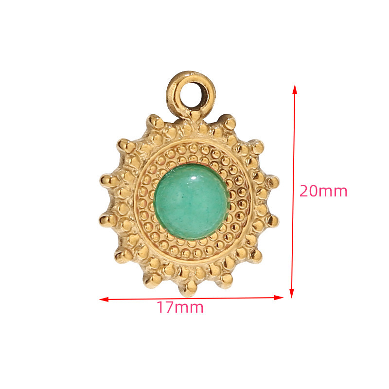 5 komada zlatnih privjesaka Sunčevog cvijeta od nehrđajućeg čelika, privjesaka od prirodnog kamena za žene, DIY pribor za izradu nakita, pribor za prodaju na veliko