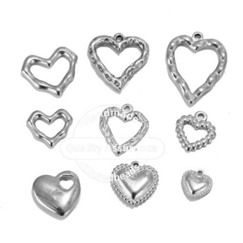 5 τμχ Ποικιλία από ανοξείδωτο χάλυβα Hollow Heart Charms Χρυσά DIY καρδιές μενταγιόν για γυναίκες Κολιέ βραχιόλι Anklet Κατασκευή χονδρικής