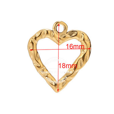 5 komada različitih šupljih privjesaka u obliku srca od nehrđajućeg čelika, zlatnih DIY privjesaka u obliku srca za žene, ogrlica, narukvica, izrada narukvica na veliko