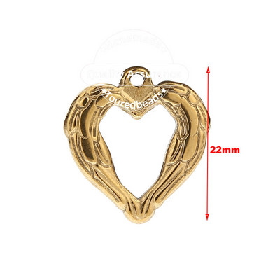 5 komada različitih šupljih privjesaka u obliku srca od nehrđajućeg čelika, zlatnih DIY privjesaka u obliku srca za žene, ogrlica, narukvica, izrada narukvica na veliko