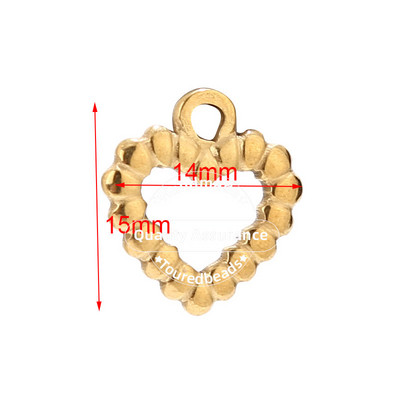 5 komada različitih šupljih privjesaka u obliku srca od nehrđajućeg čelika, zlatnih DIY privjesaka u obliku srca za žene, ogrlica, narukvica, izrada narukvica na veliko