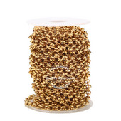 Zlatni rolo lanac od nehrđajućeg čelika od 1 metra 3 mm 4 mm 5 mm 6 mm širine otvorene okrugle karike za izradu nakita