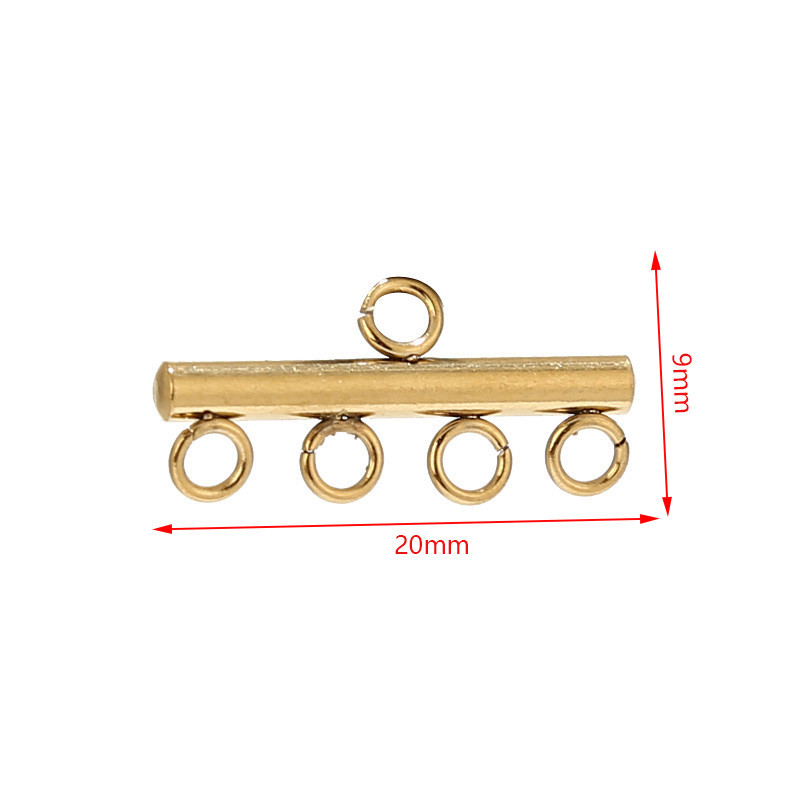 10 komada Zlatna višestruka ogrlica od nehrđajućeg čelika Narukvica Sloj kopče Privjesak Bails Konektor 4 petlje Naušnice Lanci Karike