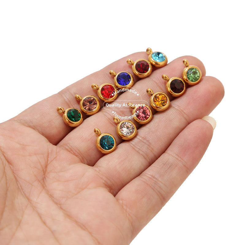 10 komada nehrđajućeg čelika 9 mm zlatni kamenčić kristalni privjesci perle za ogrlicu narukvice izrada nakita privjesci