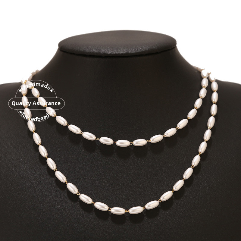 2M nehrđajući čelik 4 mm cilindar lančići od umjetnih bisera za DIY ručno izrađene naočale lanac ogrlica pribor Izrada nakita