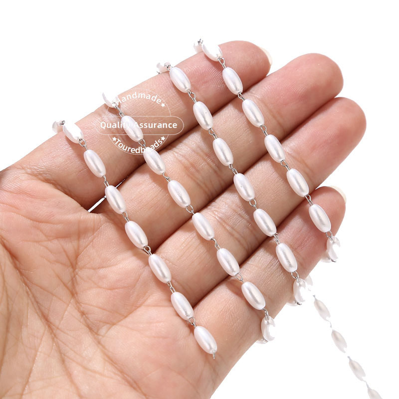 2M nehrđajući čelik 4 mm cilindar lančići od umjetnih bisera za DIY ručno izrađene naočale lanac ogrlica pribor Izrada nakita