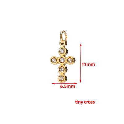 5 komada zlatnih privjesaka s malim križem od nehrđajućeg čelika od lažnog bisera, malim privjescima s raspelom za viseće naušnice, ogrlice, narukvice