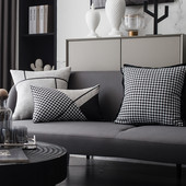 45x45/50x30cm Light Luxury houndstooth párnahuzat világosszürke fekete geometrikus derékpárnahuzat kanapé derék párnahuzat