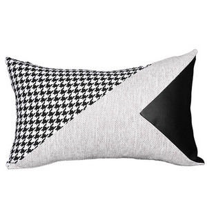 45x45/50x30cm Light Luxury houndstooth párnahuzat világosszürke fekete geometrikus derékpárnahuzat kanapé derék párnahuzat
