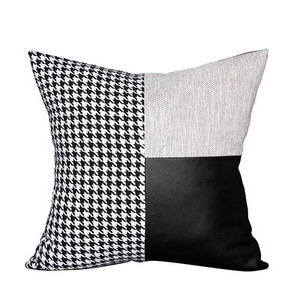 45x45/50x30cm Light Luxury houndstooth párnahuzat világosszürke fekete geometrikus derékpárnahuzat kanapé derék párnahuzat