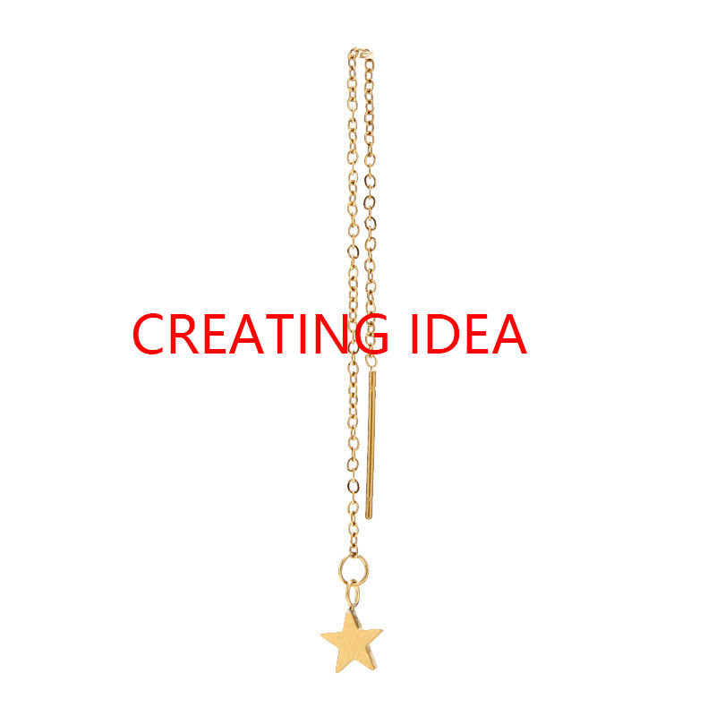 10 bucăți de fire de urechi cu șnur lung din oțel inoxidabil hipoalergenic, de 8 cm și 9 cm, cercei cu lanț cu ciucuri cu buclă, știft calibrul 20