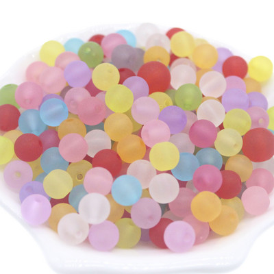 Mărgele acrilice mate rotunde de 8/10/12 mm Mărgele distanțatoare libere pentru realizarea de bijuterii, accesoriu pentru brățări lucrate manual