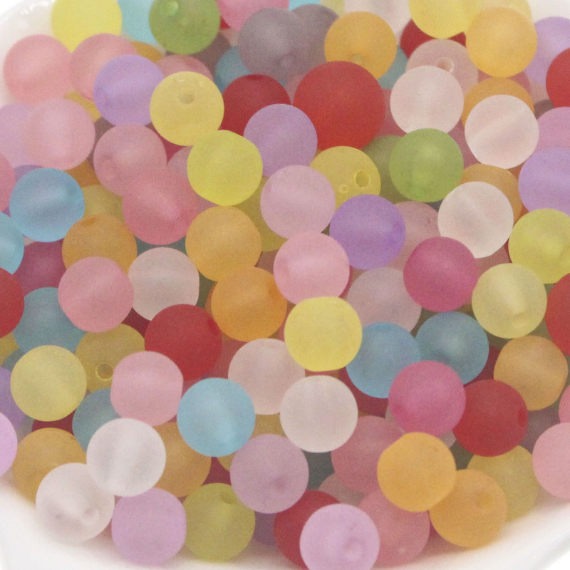 Mărgele acrilice mate rotunde de 8/10/12 mm Mărgele distanțatoare libere pentru realizarea de bijuterii, accesoriu pentru brățări lucrate manual