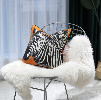 Moderna, luksuzna dizajnerska zebrasto narančasta tkana baršunasta ukrasna jastučnica, kućni kauč, stolica, navlaka za jastuk, 47x47 cm, 1 kom/lot