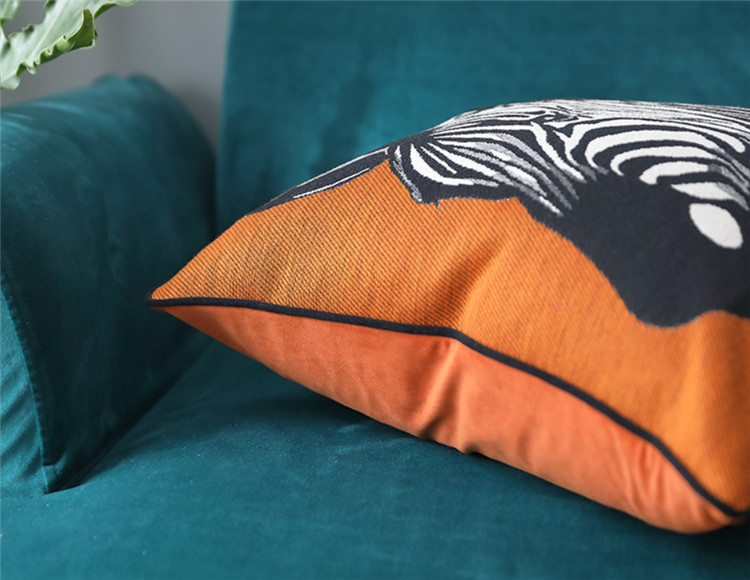 Moderna, luksuzna dizajnerska zebrasto narančasta tkana baršunasta ukrasna jastučnica, kućni kauč, stolica, navlaka za jastuk, 47x47 cm, 1 kom/lot