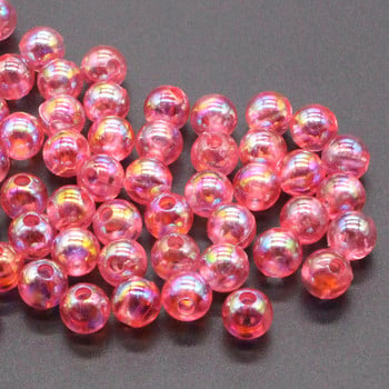 200 бр. 6 мм розовочервени прозрачни AB кръгли сферични дистанционни мъниста за изработка на бижута Направи си сам аксесоари за бижута