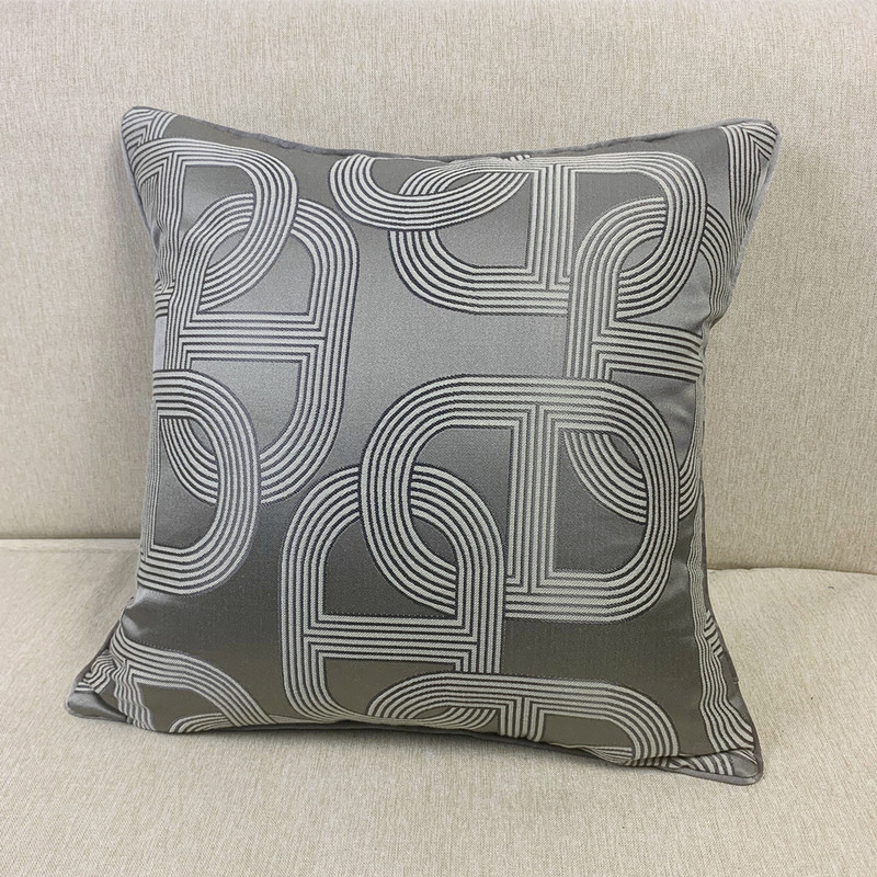 Luksuzna tamno siva dekorativna jastučnica sa suvremenim geometrijskim dizajnom od tkanog jacquarda, navlaka za jastuk za kauč, 45x45 cm, 1 kom/lot