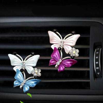 Lovely Car Dual Butterfly Air Outlet Freshener Κλιπ άρωμα Aroma Diffuser Διακόσμηση Car-styling Auto Accessories Άρωμα