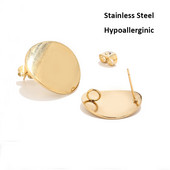 10 komada praznih okruglih naušnica, 20 mm zlatni stupić, komponente petlje za uši za izradu