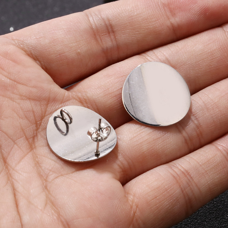 10 komada praznih okruglih naušnica, 20 mm zlatni stupić, komponente petlje za uši za izradu