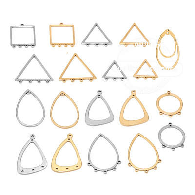 10PCS Конектори за златни обеци от неръждаема стомана Teardrop Link Connectors Направи си сам Компоненти за висяща тел за уши