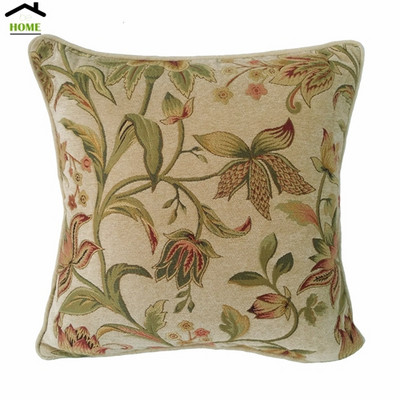 Američki stil, klasična, mekana, debela šenilla, višebojna, cvjetna s pincetom, četvrtasta jastučnica, navlaka za kauč, 45 x 45 cm