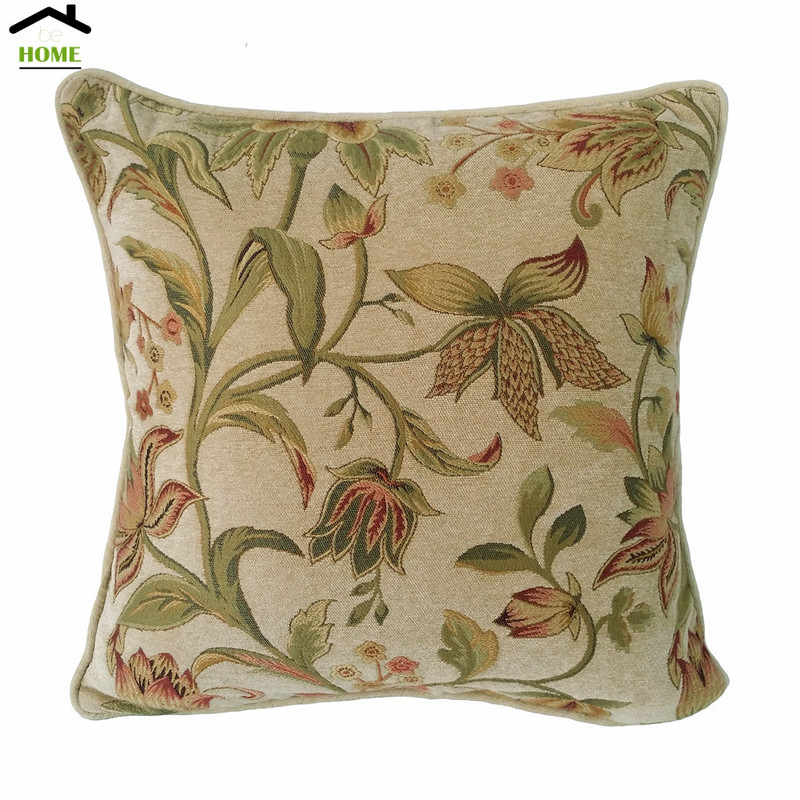 Američki stil, klasična, mekana, debela šenilla, višebojna, cvjetna s pincetom, četvrtasta jastučnica, navlaka za kauč, 45 x 45 cm