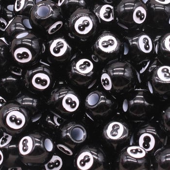 50 бр. Акрилни билярдни топки с голяма дупка 8 думи топки за изработка на бижута Направи си сам ръчно изработени аксесоари за гривни 12 мм