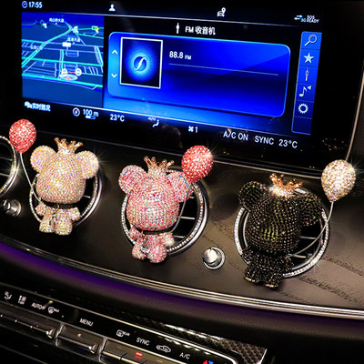 Automašīnu aromāts Creative Diamond Inset Cute Bear Violence Bear Auto smaržu saspraude Outlet Automašīnu aksesuāri Sieviešu ražotāji