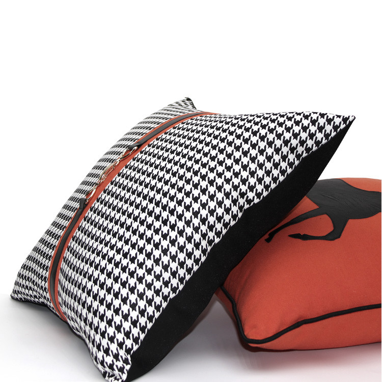 30x50/45/50 cm narančasta crno bijela jastučnica u obliku ptičje zubice jastučnica za kauč od imitacije kože jastučnica ukrasna navlaka za jastuk oko struka