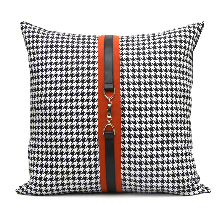 30x50/45/50 cm narančasta crno bijela jastučnica u obliku ptičje zubice jastučnica za kauč od imitacije kože jastučnica ukrasna navlaka za jastuk oko struka