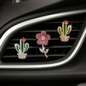 Diamond Potted Cactus Car Perfume Clip Flower Φραγκόσυκο Έξοδος αέρα αυτοκινήτου Άρωμα Κλιματισμός Διακόσμηση Αυτοκινήτου