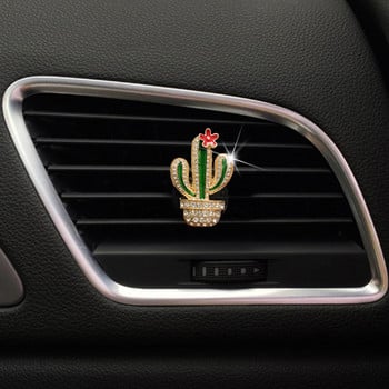 Diamond Potted Cactus Car Perfume Clip Flower Φραγκόσυκο Έξοδος αέρα αυτοκινήτου Άρωμα Κλιματισμός Διακόσμηση Αυτοκινήτου