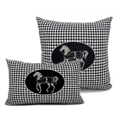 30x50/45/50cm luksuzna crno-bijela jastučnica za kauč u obliku ptičje zubice jastučnica za kauč od imitacije kože jastučnica za ukrasne jastučnice