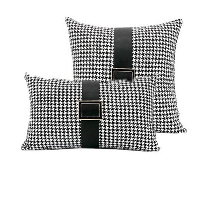 30x50/45/50cm luksuzna crno-bijela jastučnica za kauč u obliku ptičje zubice jastučnica za kauč od imitacije kože jastučnica za ukrasne jastučnice