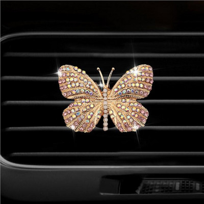 Diamond Butterfly Автомобилен освежител за въздух Auto Outlet Парфюм Clip Ornament In Car Difuzor Bling Автомобилни аксесоари Интериорен декор Подаръци