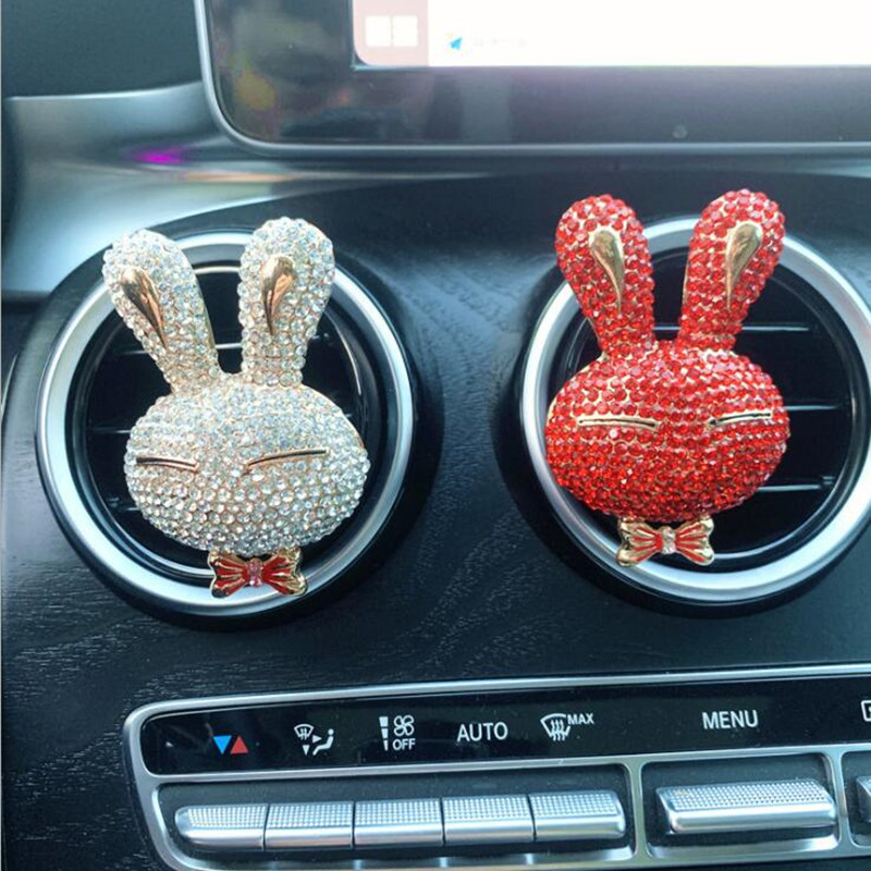Rhinestone slatki oblik zeca Dijamantna mašna parfem osvježivač zraka za automobil Parfem za automobil Stiliziranje automobila